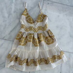 Brand new Gold and Cream Sleeveless Dress Greek goddess boho mini dress